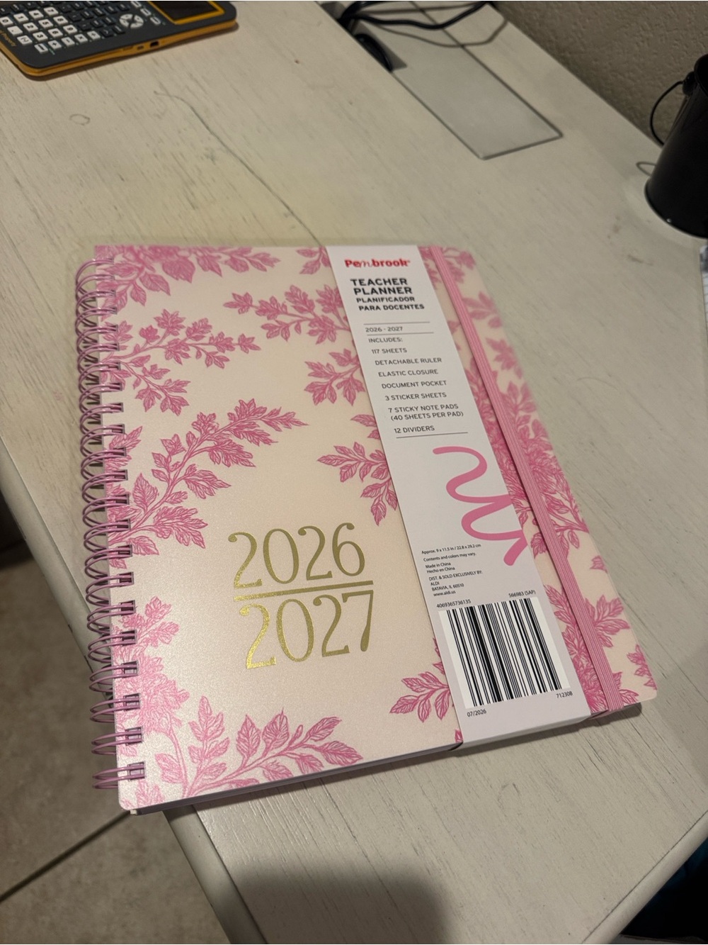 Penbrook 2026-2027 Pink Floral Teacher Planner